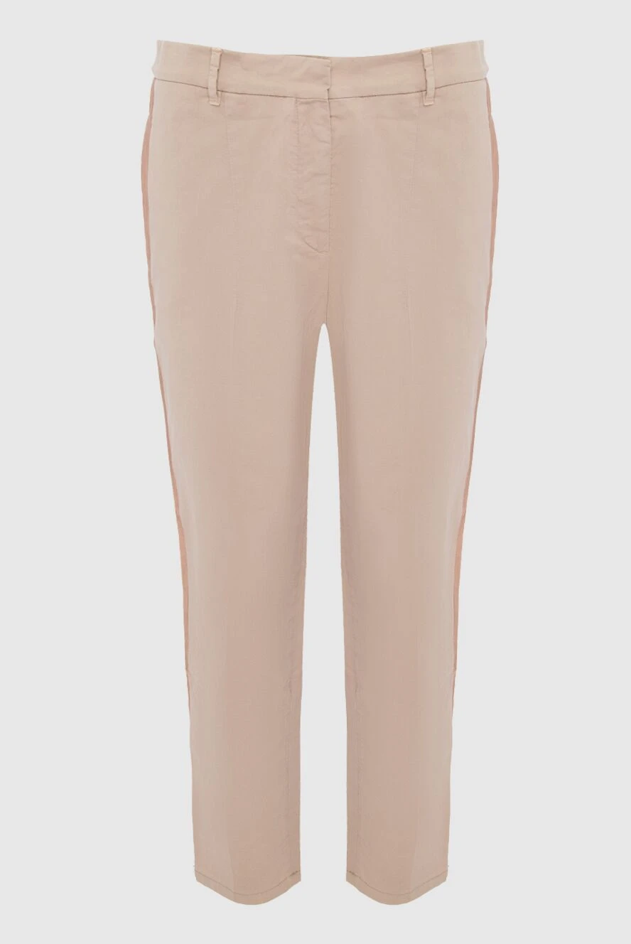 Brunello Cucinelli woman pink cotton trousers for women купить с ценами и фото 130912 - photo 1