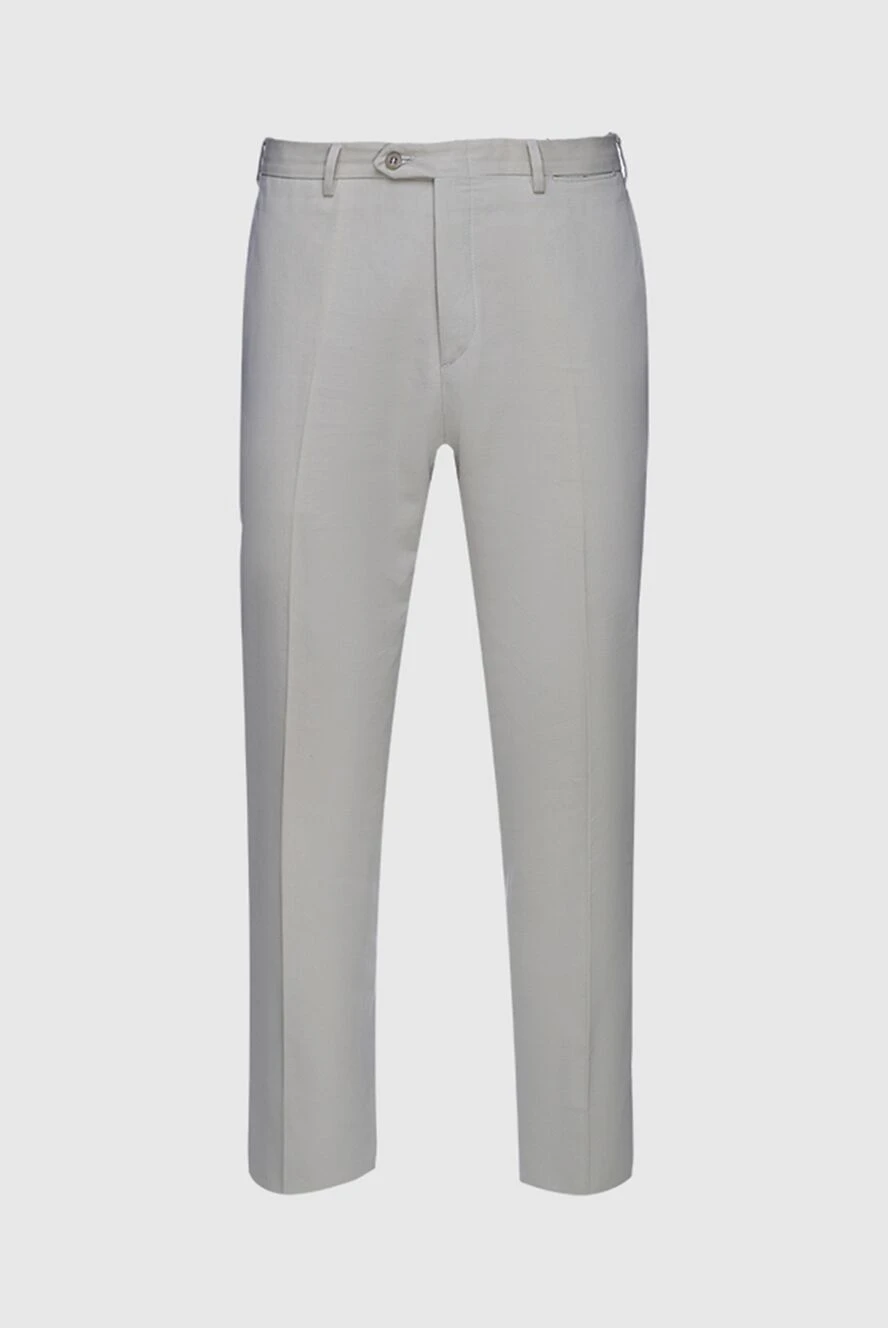 Brioni man beige cotton trousers for men купить с ценами и фото 131177 - photo 1