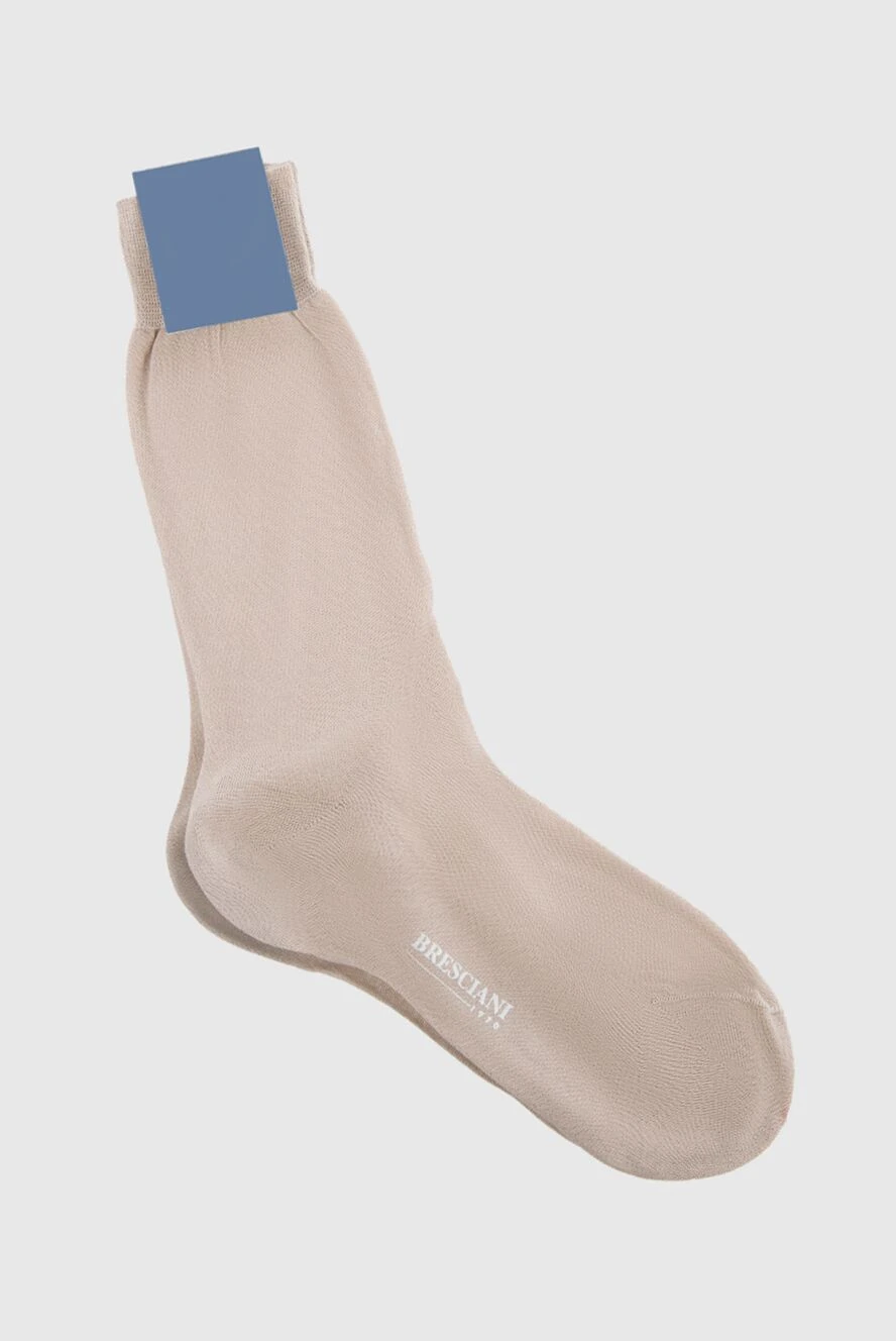 Bresciani man men's beige cotton socks купить с ценами и фото 131359 - photo 1