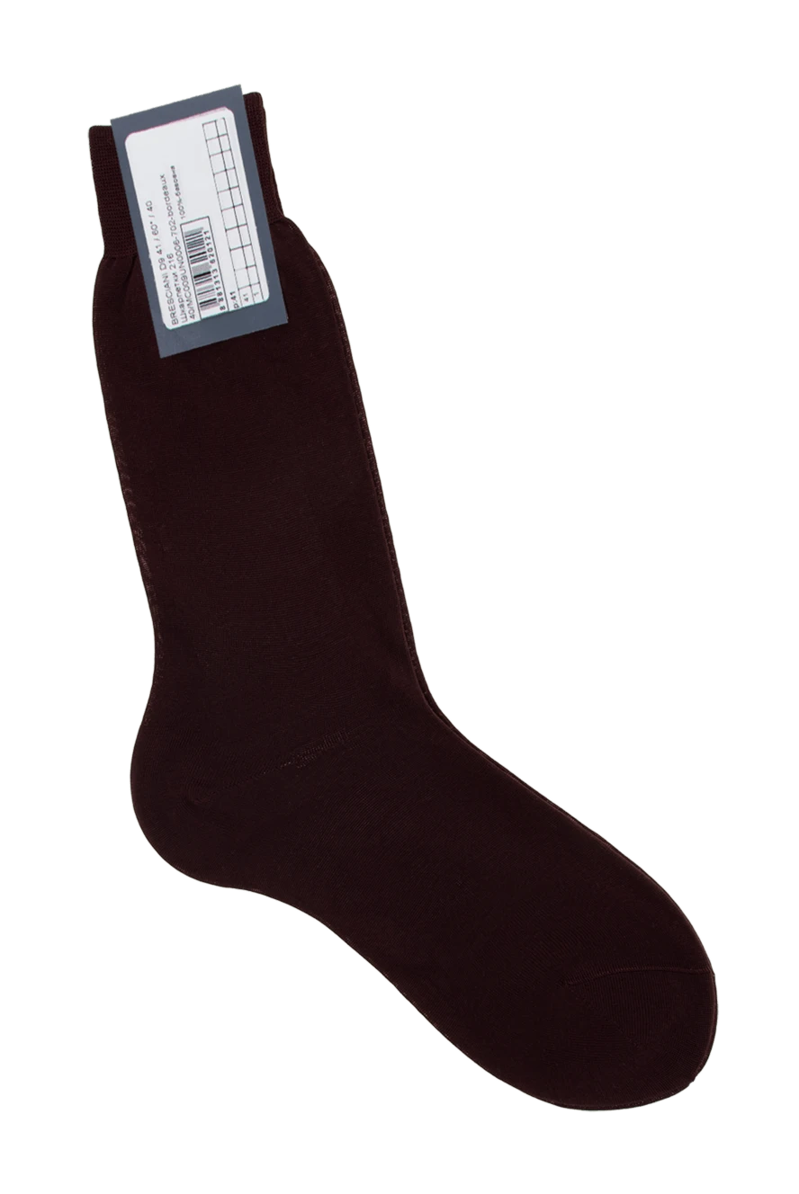 Bresciani man men's burgundy cotton socks купить с ценами и фото 131362 - photo 1