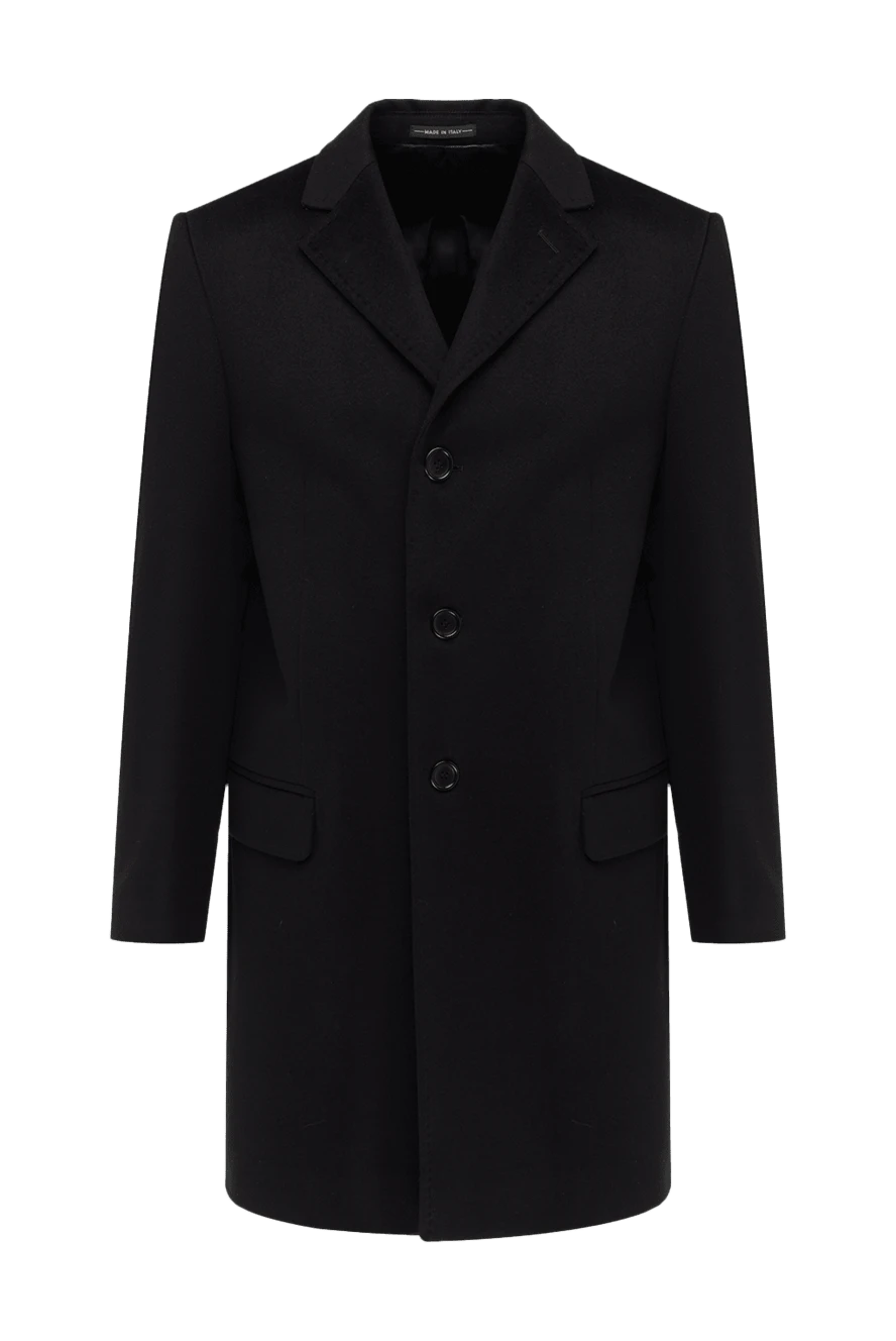 Cesare di Napoli man black wool coat for men купить с ценами и фото 131495 - photo 1