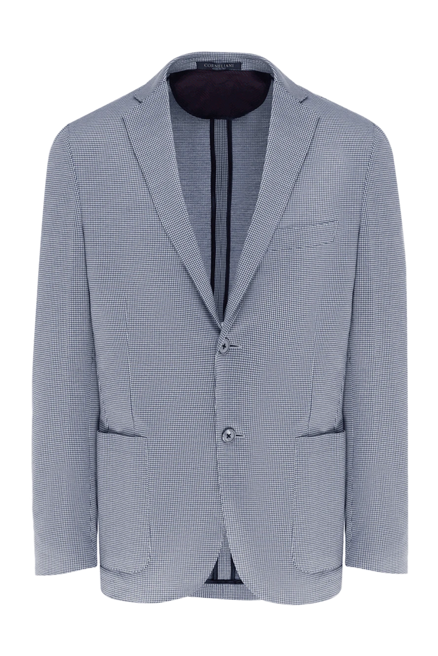 Corneliani man blue cotton jacket for men купить с ценами и фото 131882 - photo 1