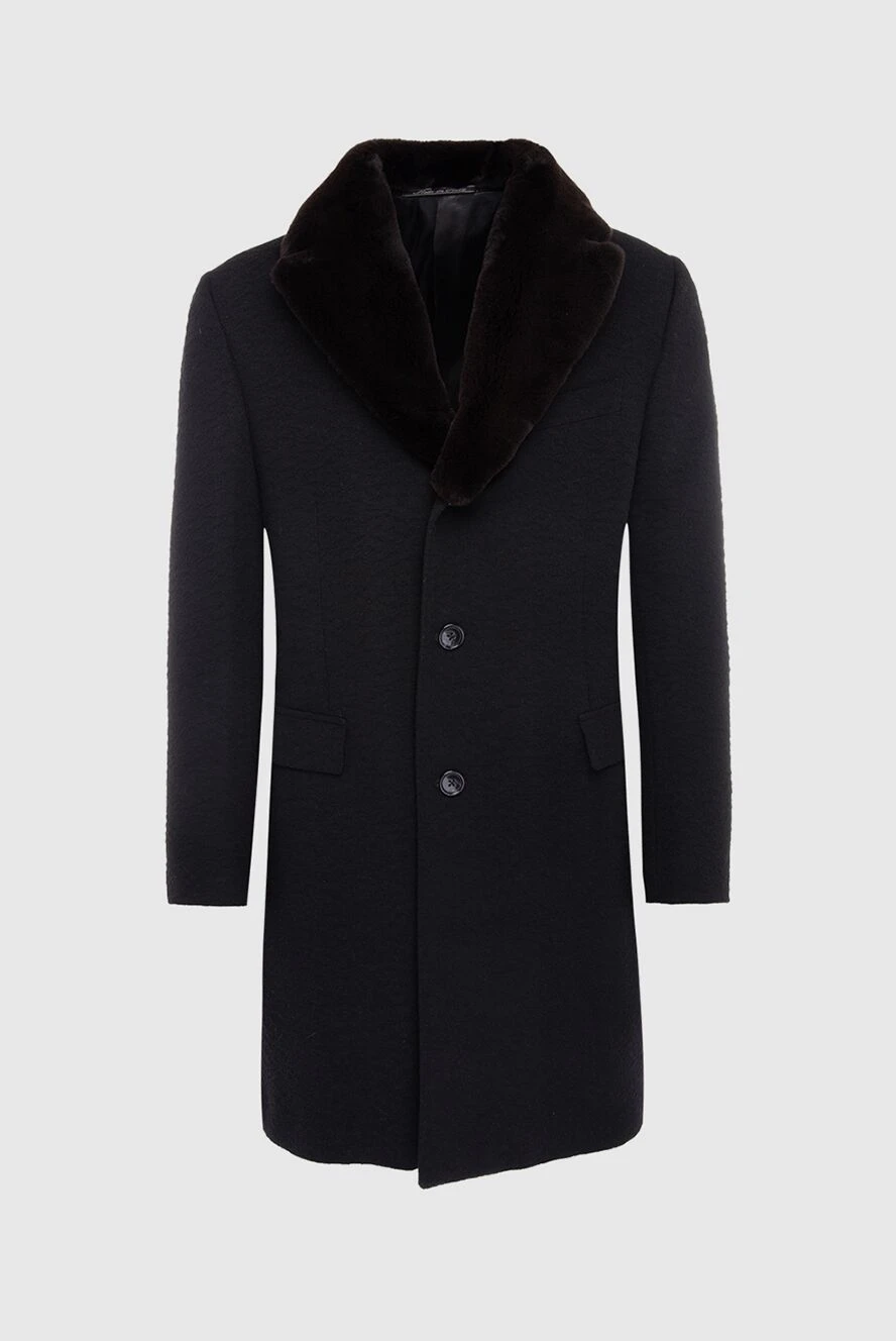 Corneliani man black wool coat for men купить с ценами и фото 131887 - photo 1