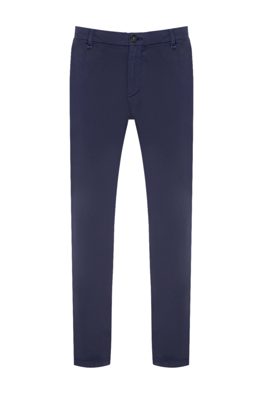 Corneliani man blue cotton trousers for men купить с ценами и фото 131921 - photo 1