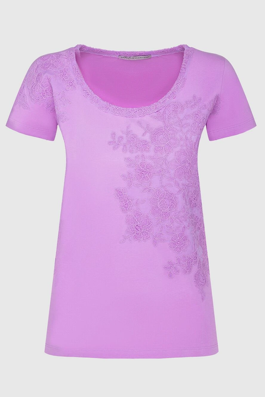 Ermanno Scervino woman purple cotton t-shirt for women купить с ценами и фото 132025 - photo 1