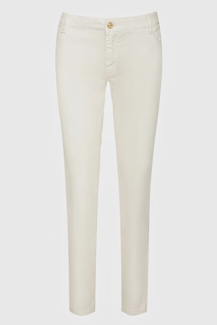 Ermanno Scervino woman white cotton jeans for women купить с ценами и фото 132031 - photo 1