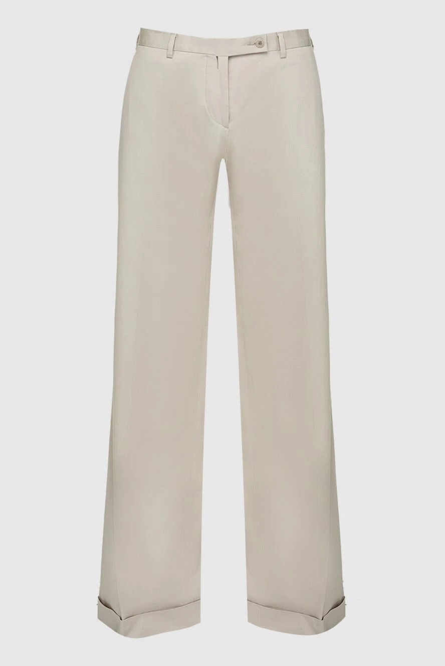 Malo woman beige cotton trousers for women купить с ценами и фото 132200 - photo 1