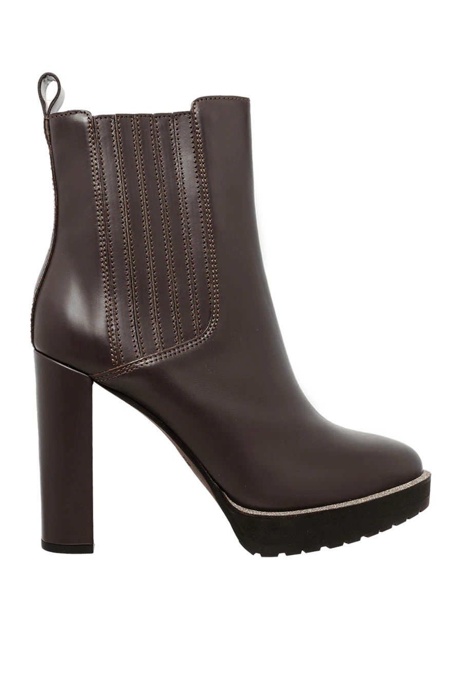 Brunello Cucinelli woman brown leather ankle boots for women купить с ценами и фото 132691 - photo 1