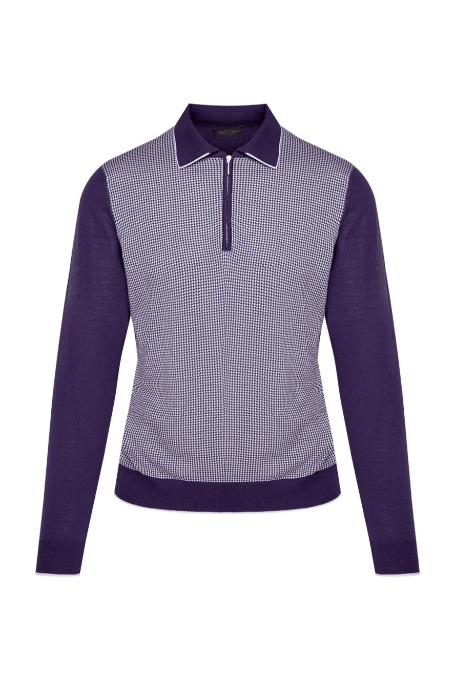 Cesare di Napoli man wool long sleeve polo violet for men купить с ценами и фото 132838 - photo 1