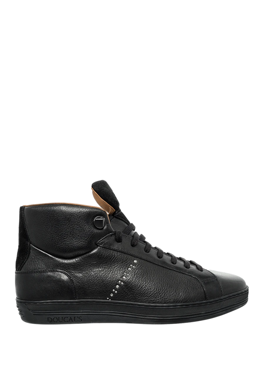 Doucal`s man black leather sneakers for men купить с ценами и фото 132867 - photo 1