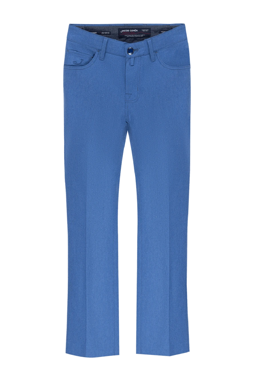 Jacob Cohen man blue wool trousers for men купить с ценами и фото 133071 - photo 1