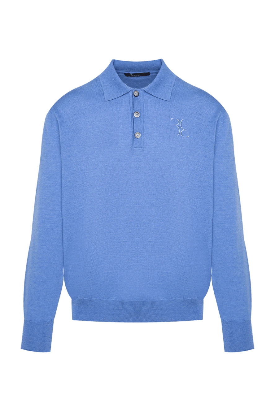 Billionaire man blue wool long sleeve polo for men купить с ценами и фото 133380 - photo 1