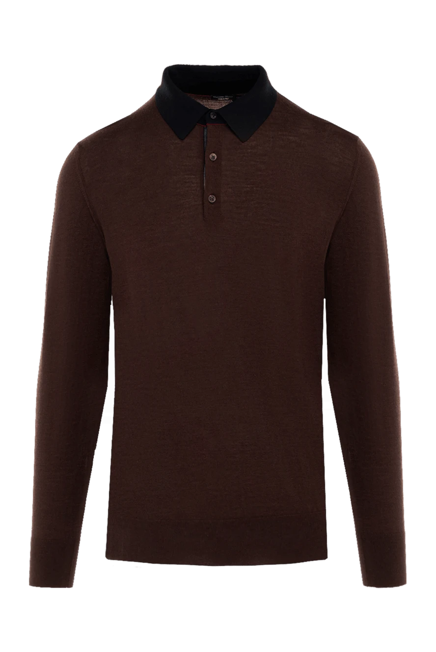 Massimo Sforza man wool, silk and cashmere long sleeve polo brown for men купить с ценами и фото 133491 - photo 1