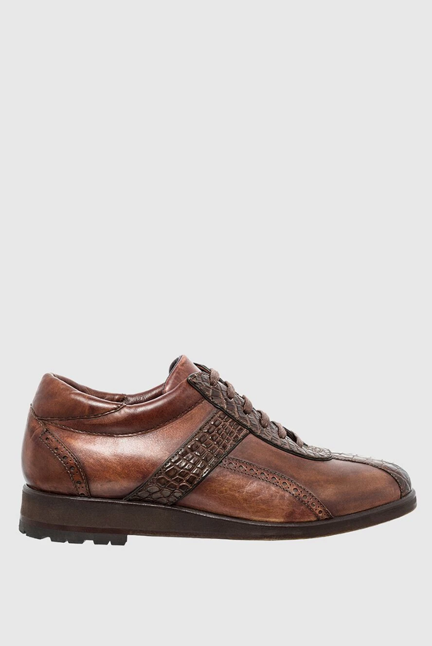 Massimo Sforza man brown leather sneakers for men купить с ценами и фото 133515 - photo 1