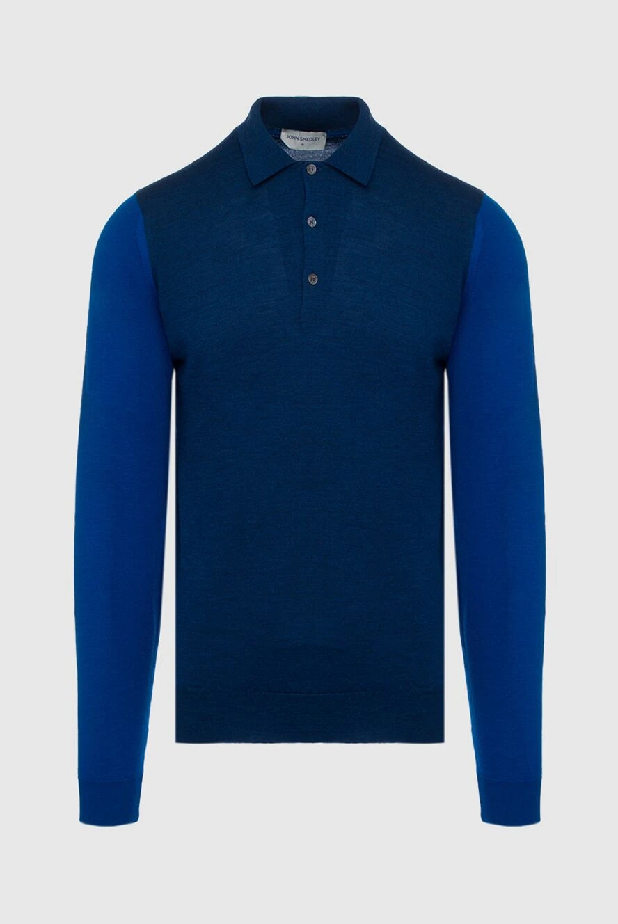 John Smedley man men's blue long sleeve wool polo купить с ценами и фото 133552 - photo 1