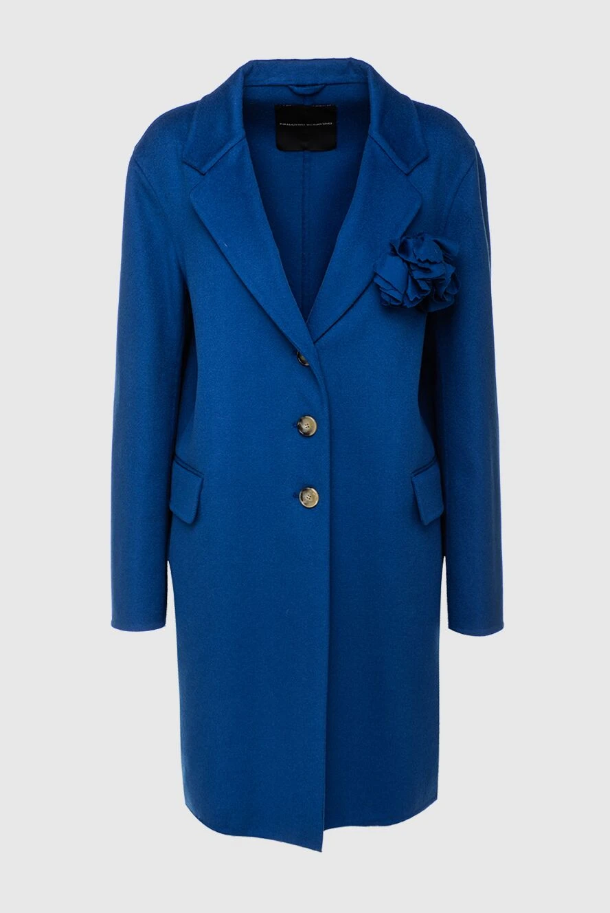 Ermanno Scervino woman women's blue wool coat купить с ценами и фото 133780 - photo 1