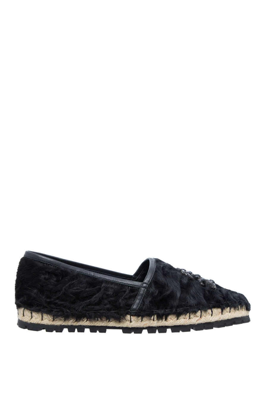 Ermanno Scervino woman black leather espadrilles for women купить с ценами и фото 133821 - photo 1