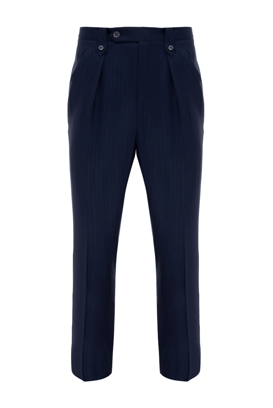 Corneliani man blue wool trousers for men купить с ценами и фото 133832 - photo 1