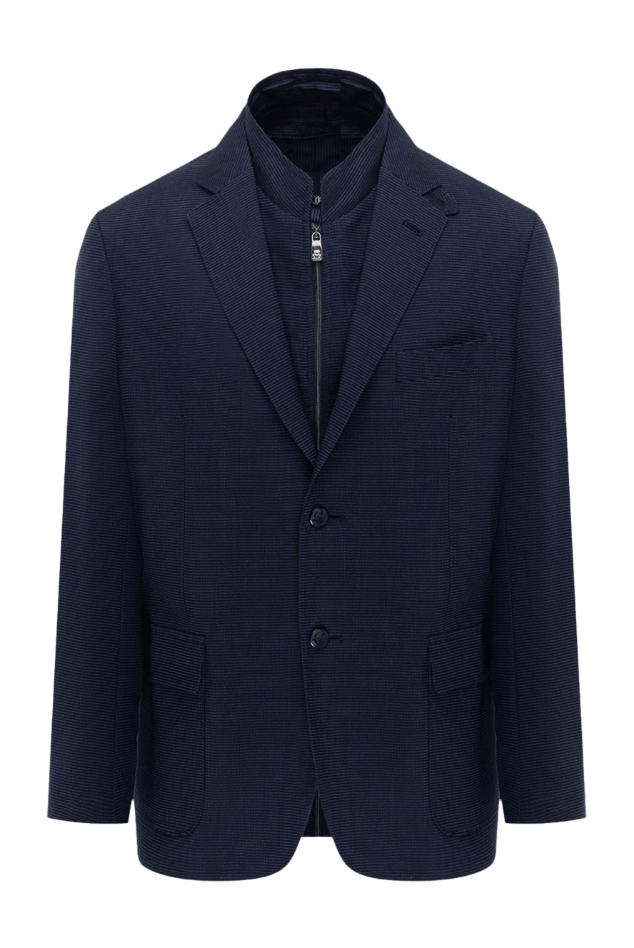 Corneliani man blue cotton and wool jacket for men купить с ценами и фото 133858 - photo 1