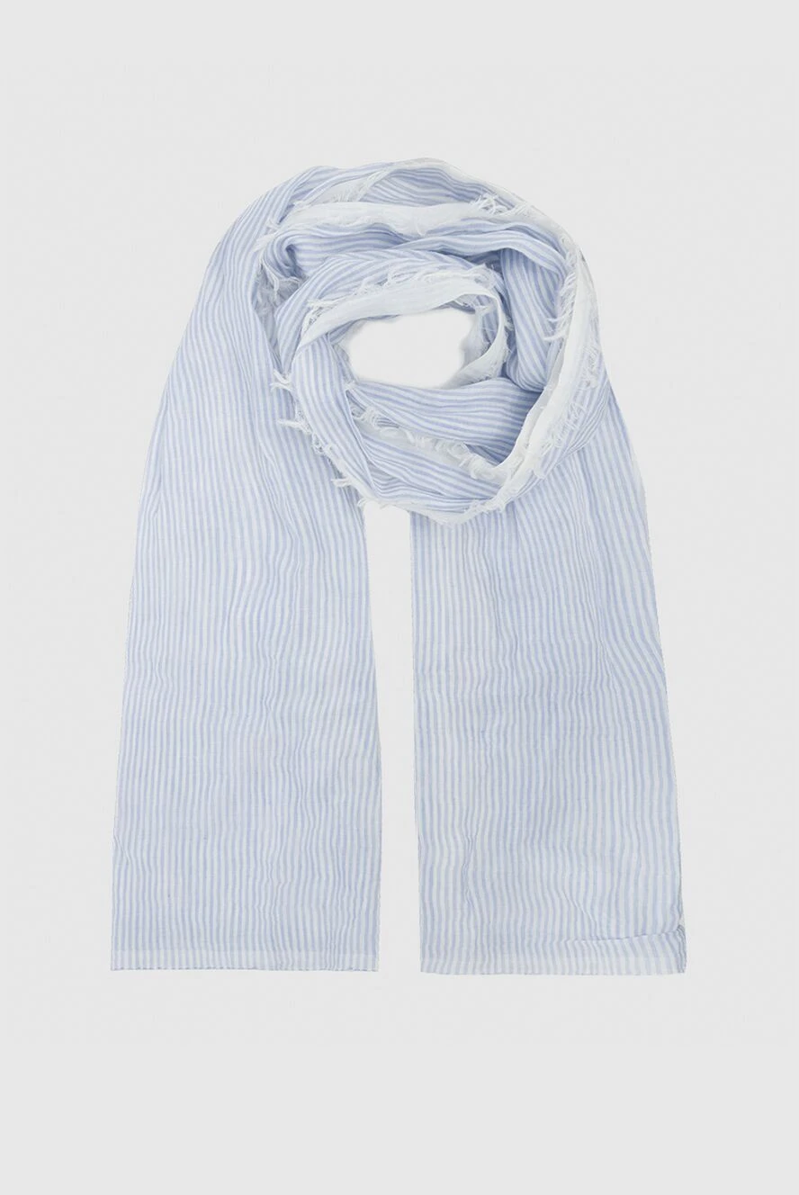 Corneliani man blue cotton and linen scarf for men купить с ценами и фото 133892 - photo 1