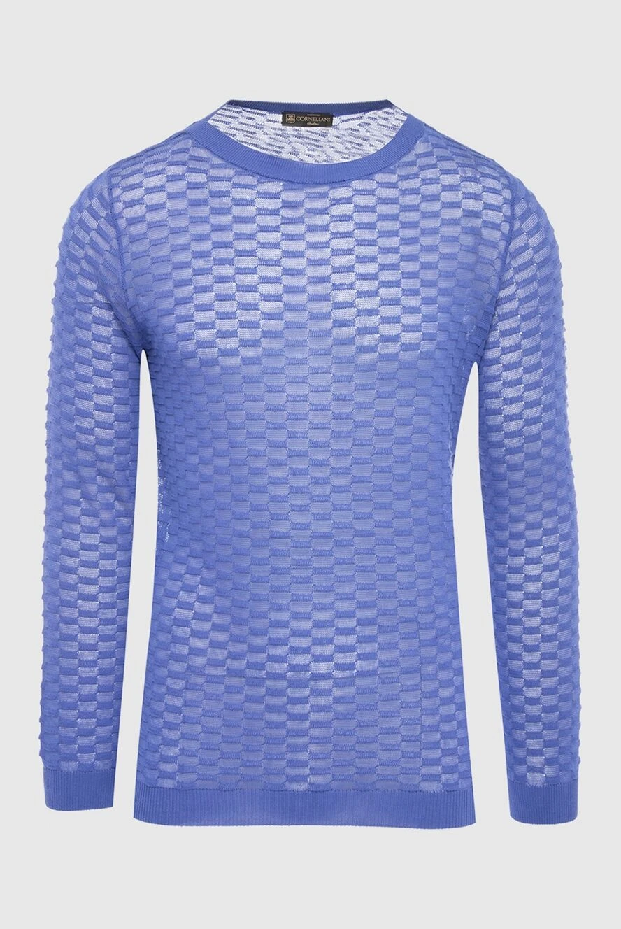 Corneliani man blue cotton jumper for men купить с ценами и фото 133924 - photo 1