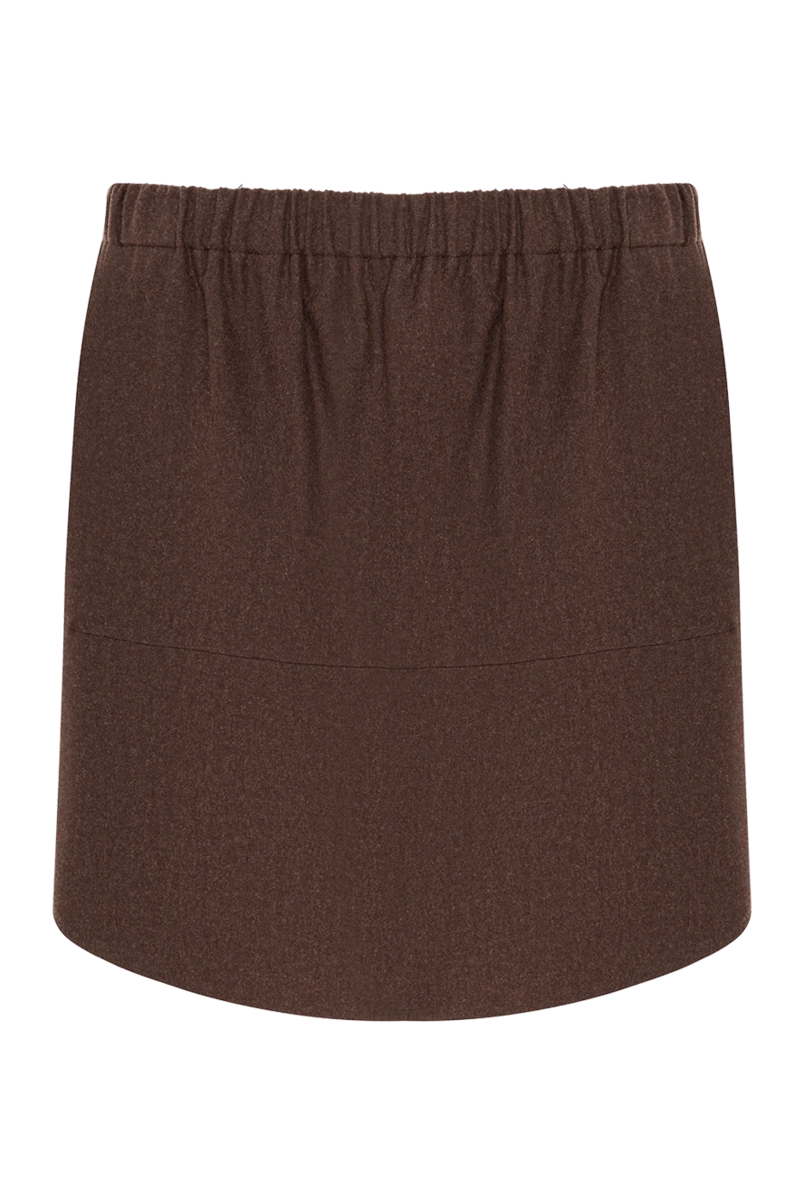 Brunello Cucinelli юбка из шерсти коричневая женская 134021 - фото 1