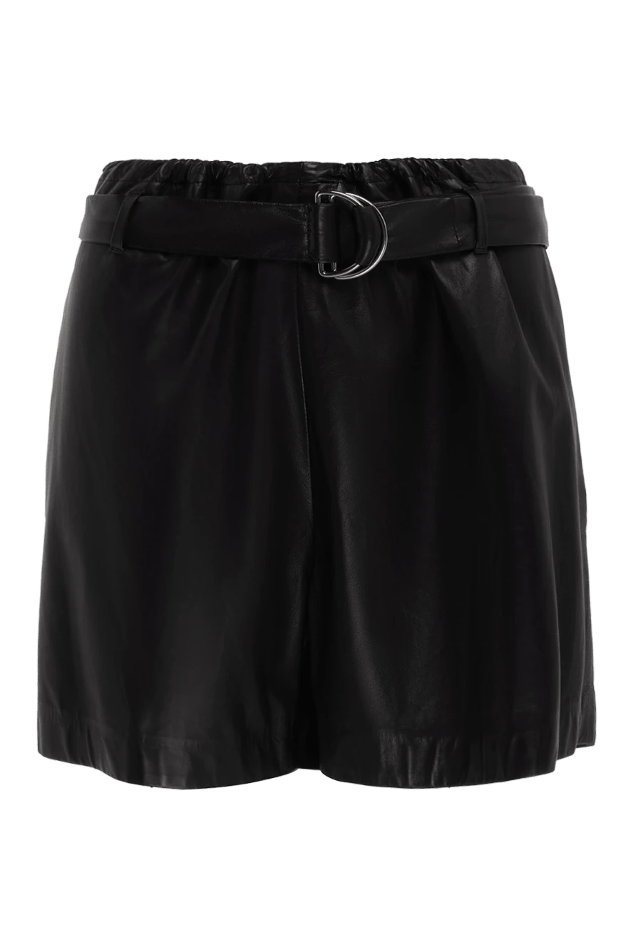 Brunello Cucinelli woman black leather shorts for women купить с ценами и фото 134040 - photo 1