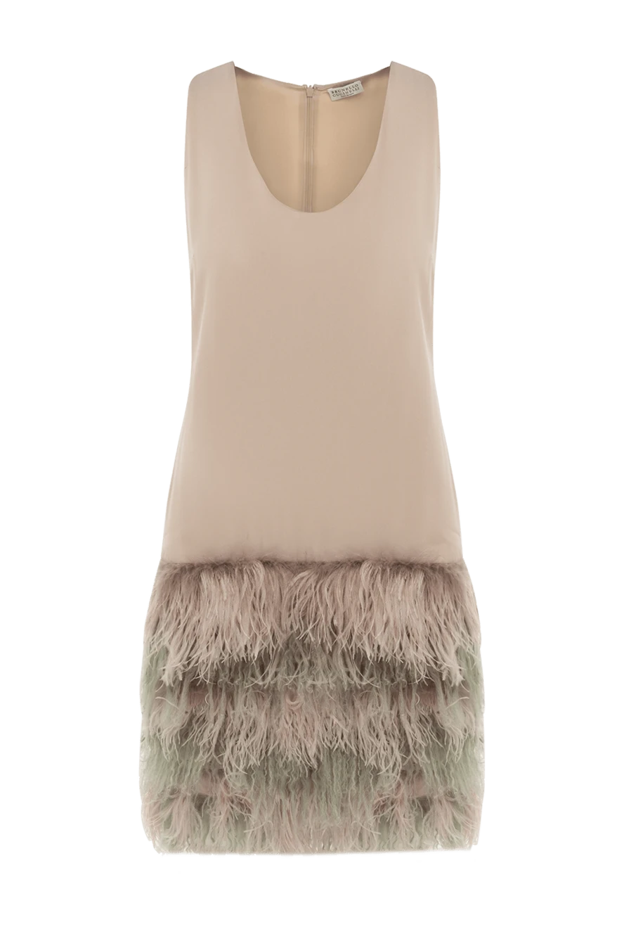 Brunello Cucinelli woman beige dress for women купить с ценами и фото 134086 - photo 1