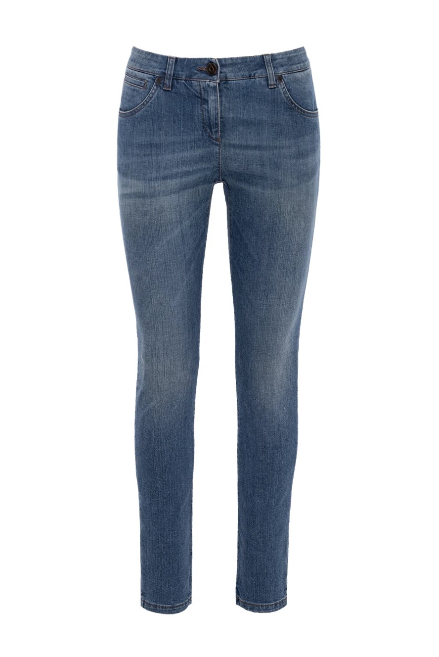 Brunello Cucinelli woman blue cotton jeans for women купить с ценами и фото 134132 - photo 1