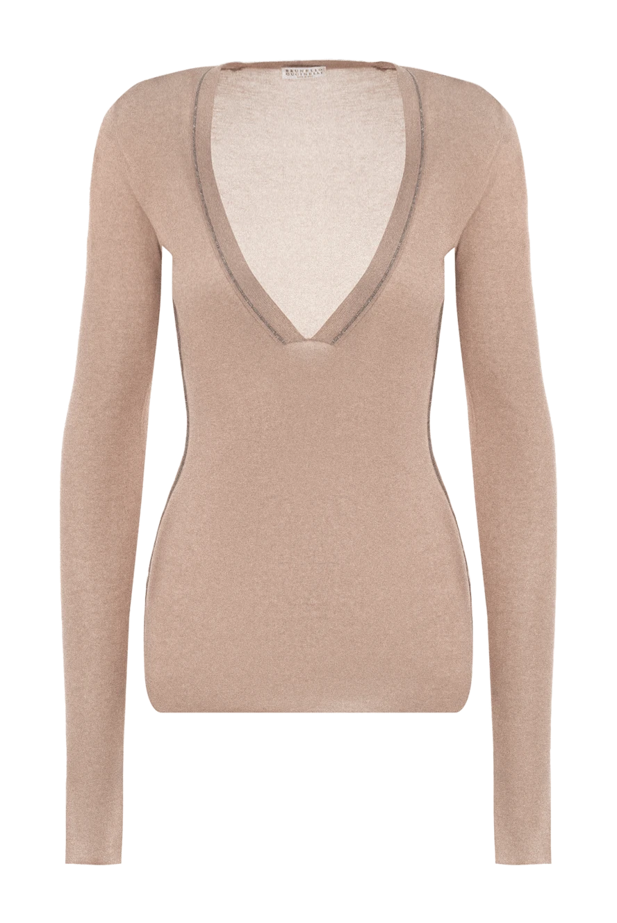 Brunello Cucinelli woman beige cotton blouse for women купить с ценами и фото 134227 - photo 1