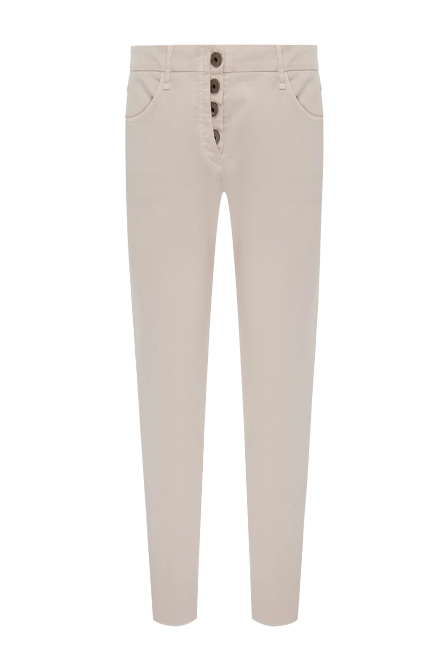 Brunello Cucinelli woman beige cotton trousers for women купить с ценами и фото 134331 - photo 1