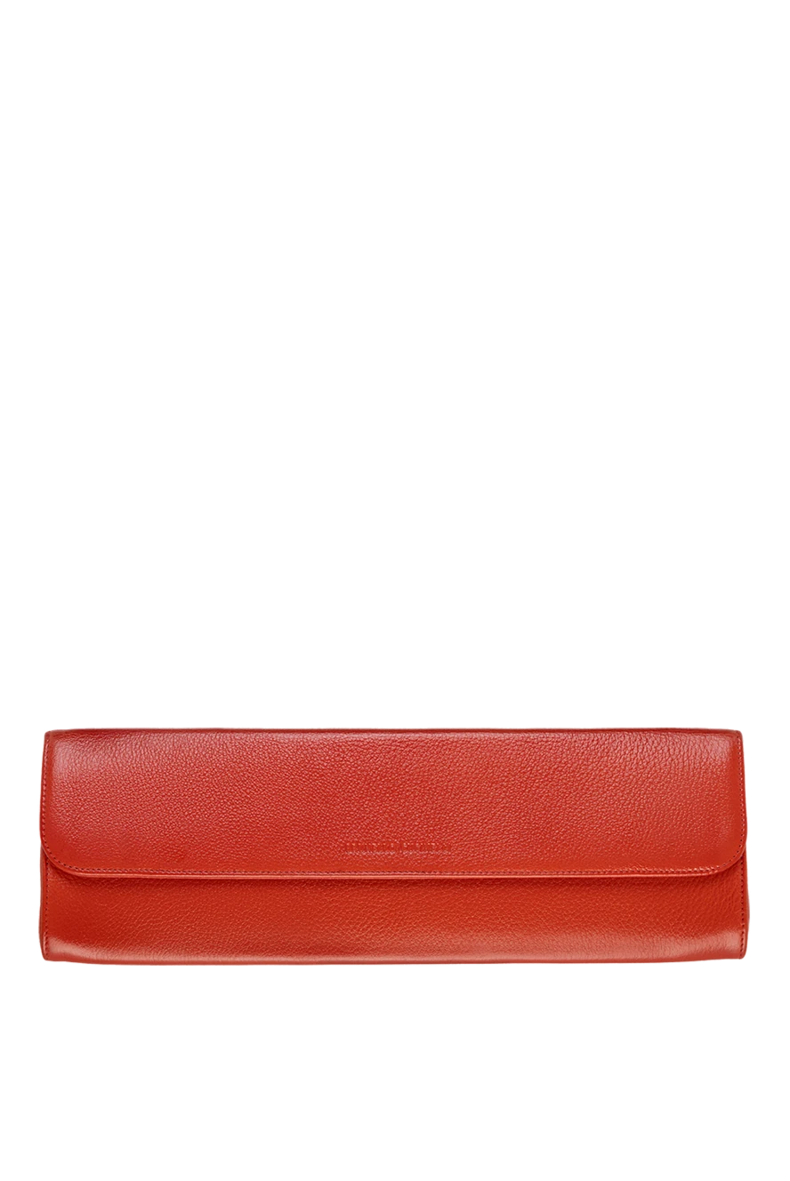 Brunello Cucinelli woman coral leather clutch for women купить с ценами и фото 134346 - photo 1