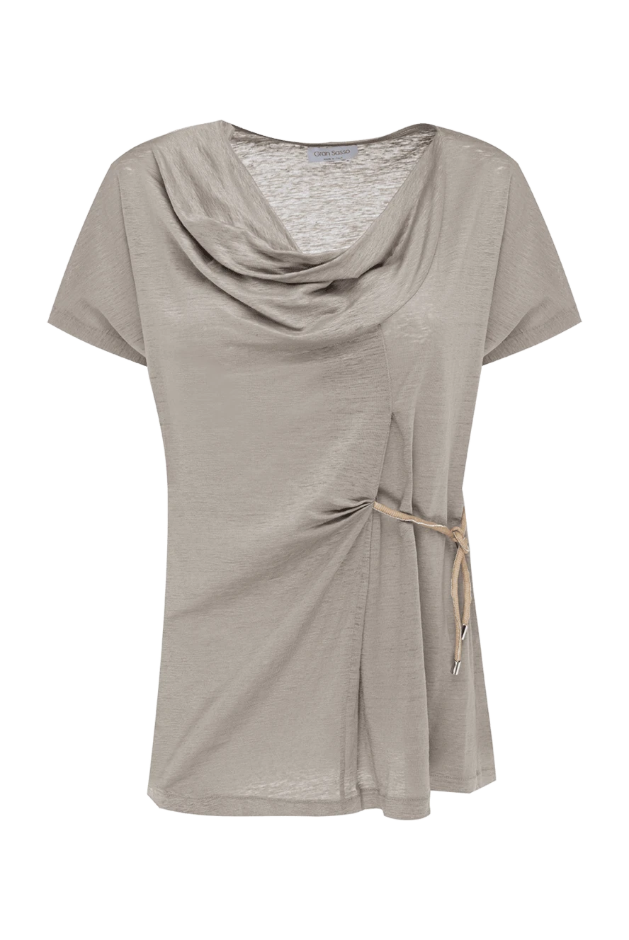 Gran Sasso woman beige linen top for women купить с ценами и фото 134542 - photo 1