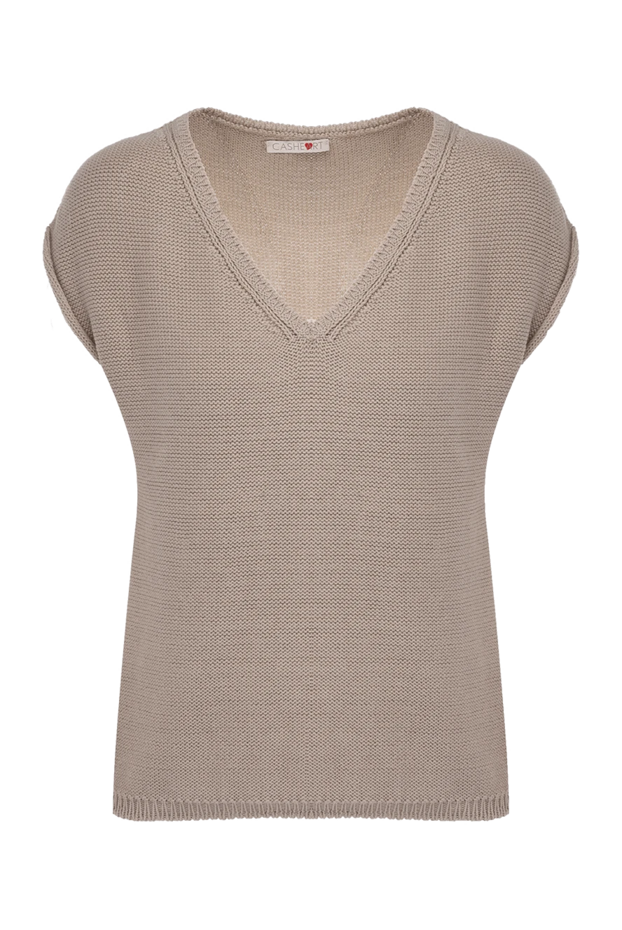 Casheart woman women's beige cotton top купить с ценами и фото 134594 - photo 1