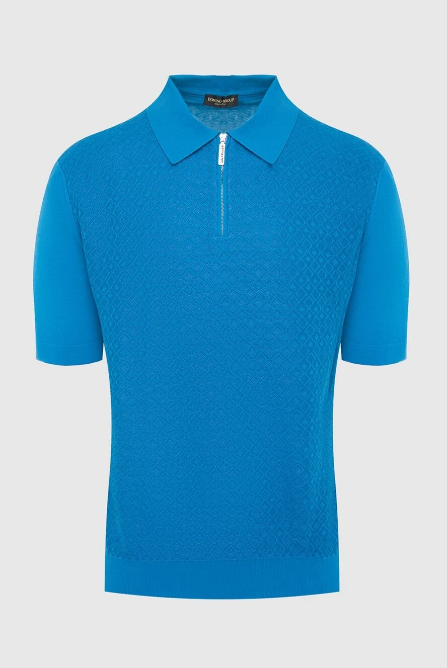 Cesare di Napoli man cotton and silk polo blue for men купить с ценами и фото 134817 - photo 1