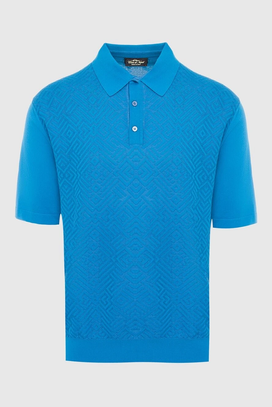 Cesare di Napoli man cotton and silk polo blue for men купить с ценами и фото 134819 - photo 1