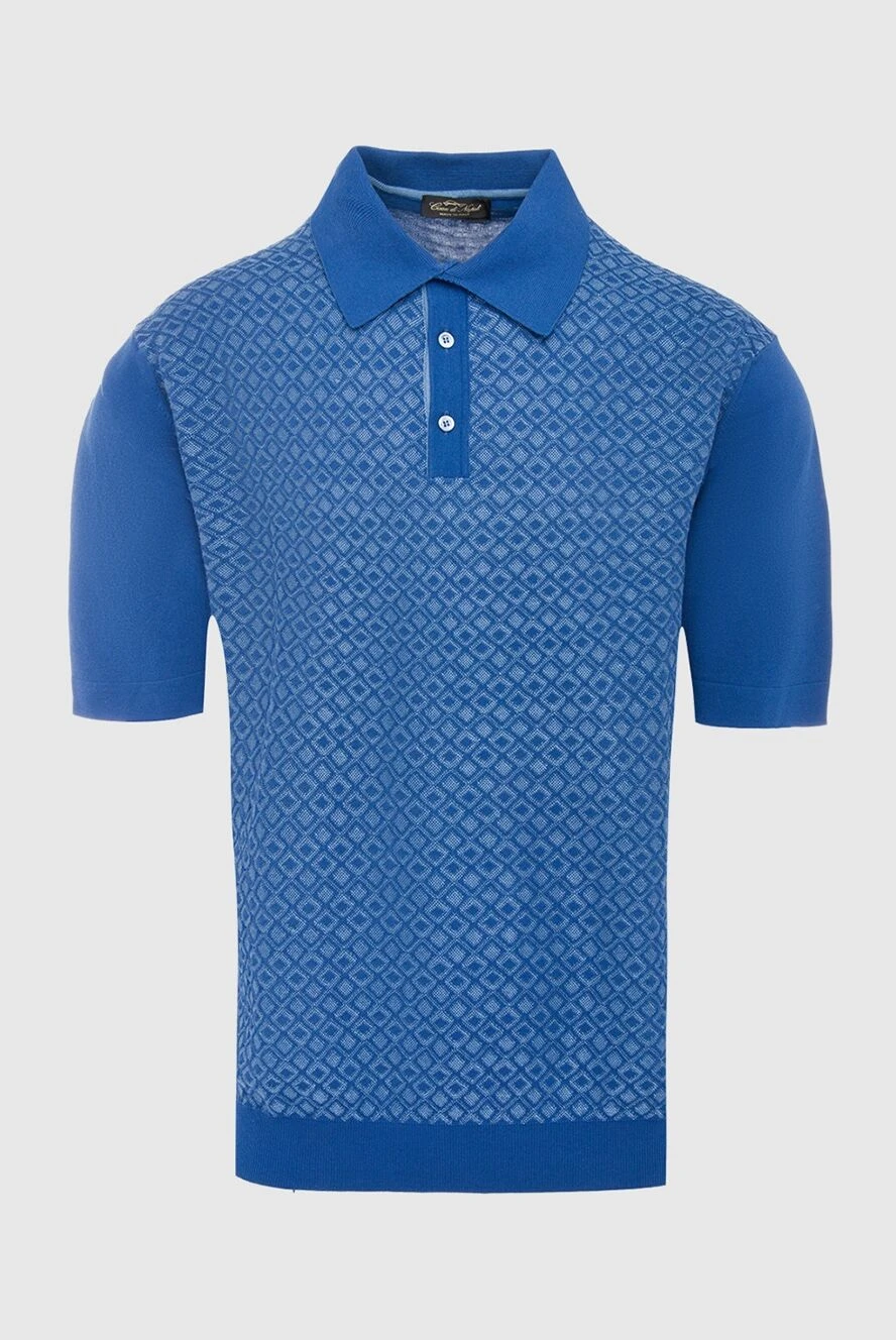 Cesare di Napoli man cotton and silk polo blue for men купить с ценами и фото 134826 - photo 1