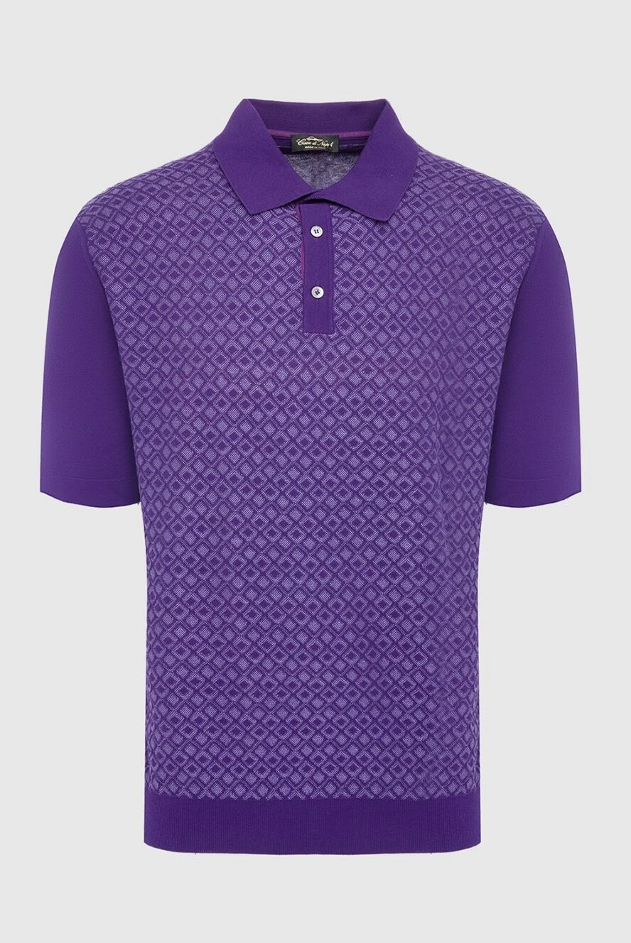 Cesare di Napoli man cotton and silk polo shirt purple for men купить с ценами и фото 134828 - photo 1