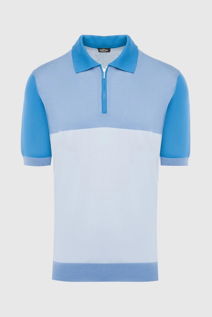 Cesare di Napoli man blue silk polo for men купить с ценами и фото 134829 - photo 1