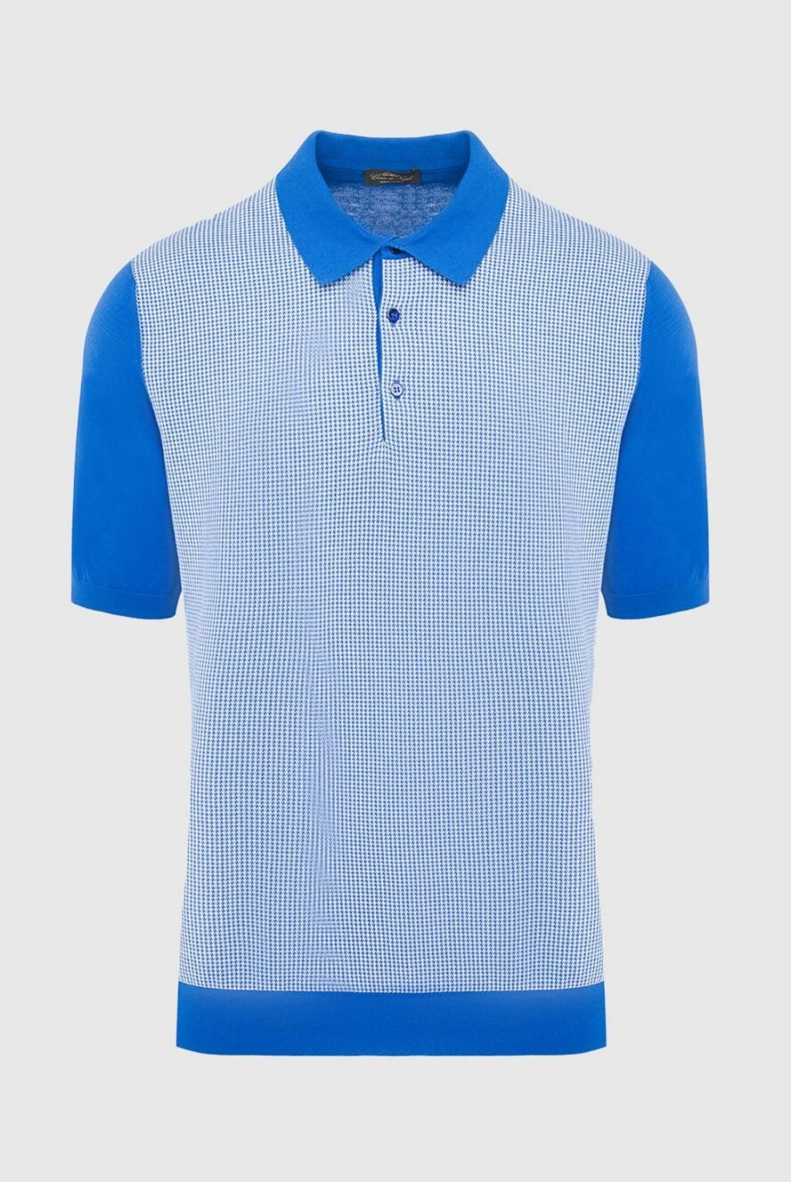 Cesare di Napoli man cotton polo blue for men купить с ценами и фото 134841 - photo 1