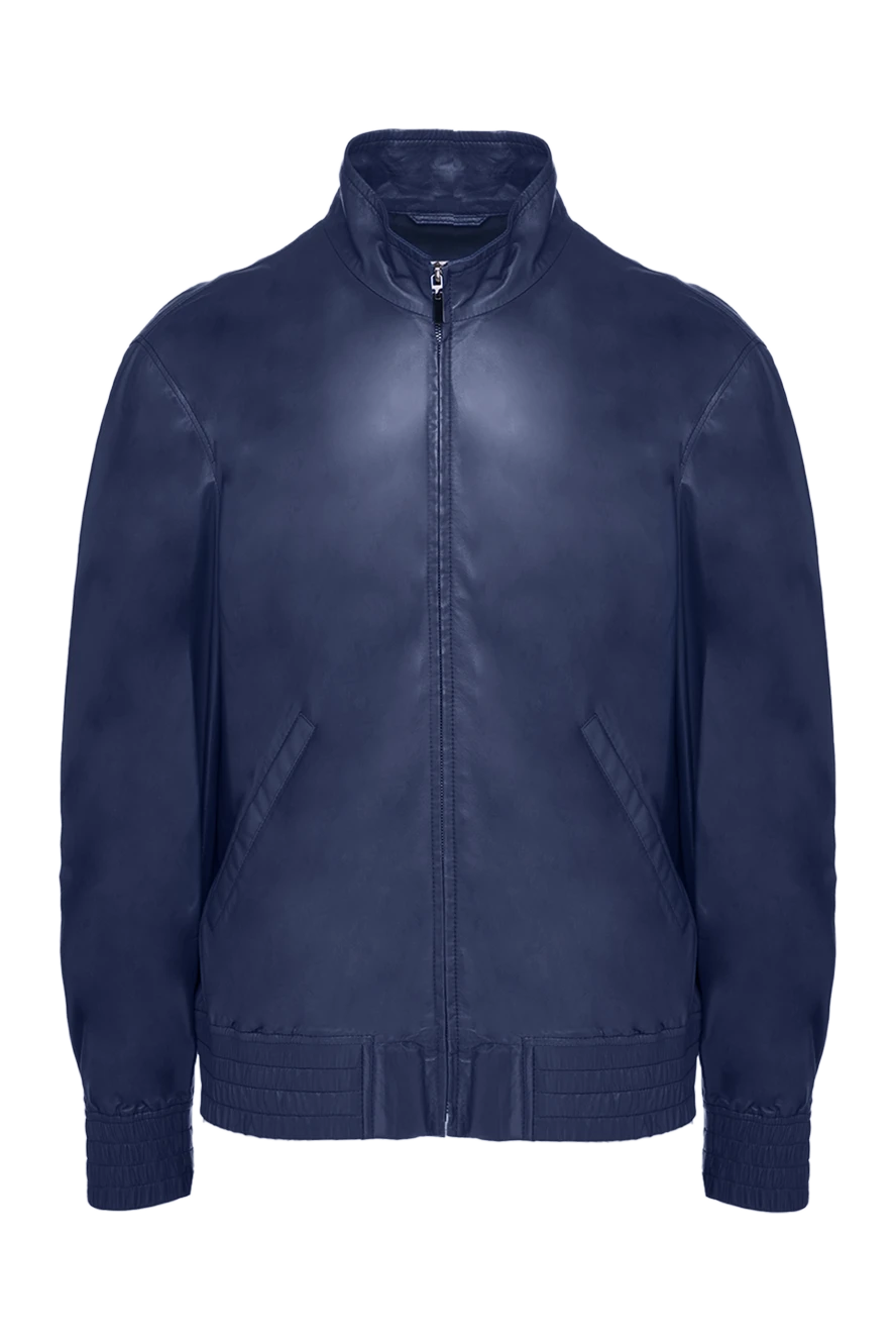 Schiatti man blue leather jacket for men купить с ценами и фото 134939 - photo 1