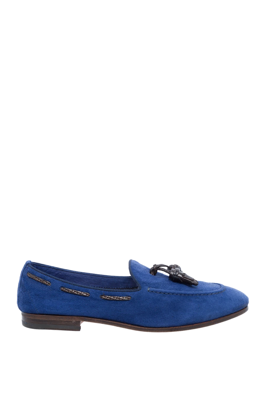 Fabi man loafers - men's blue suede shoes купить с ценами и фото 134945 - photo 1