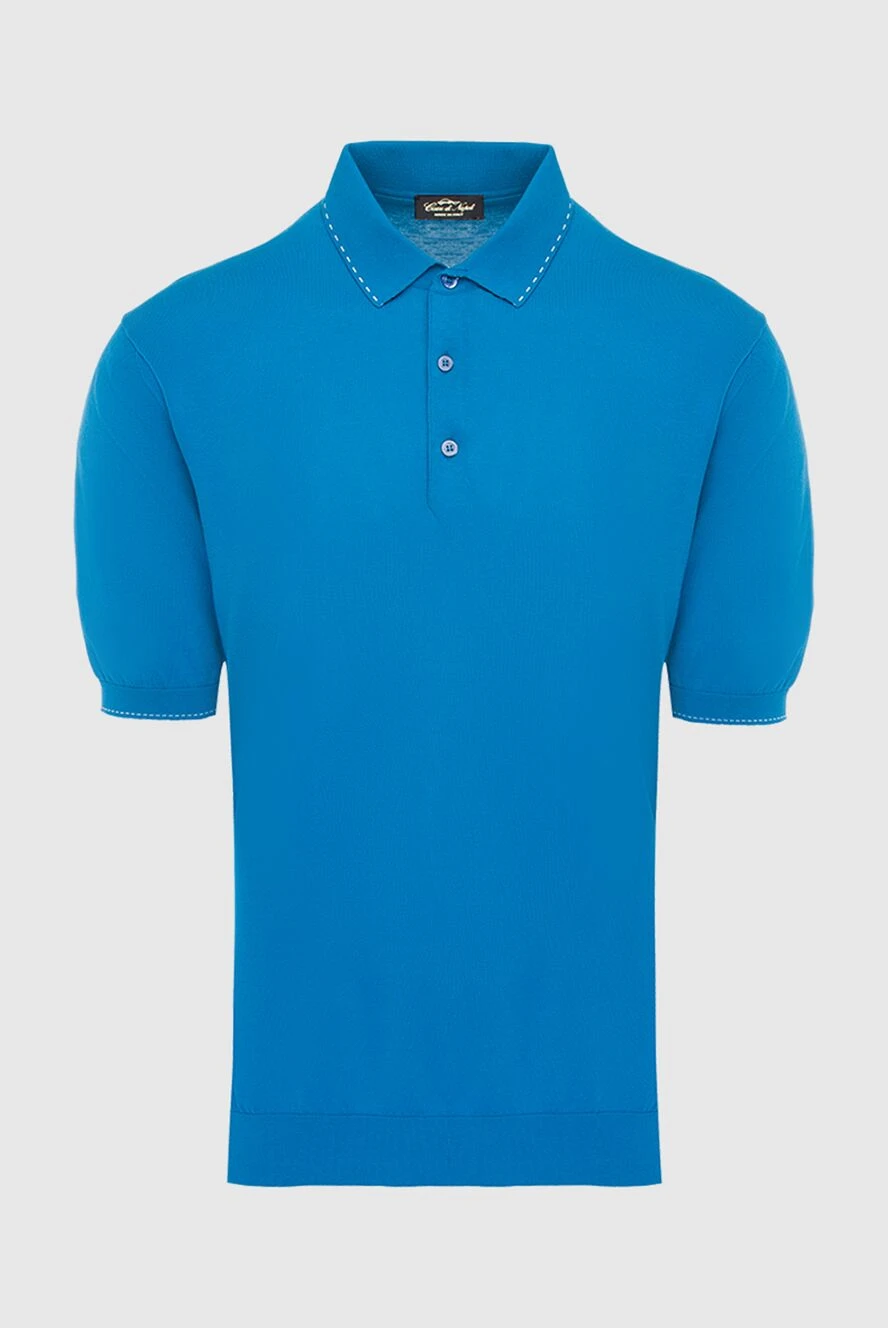 Cesare di Napoli man cotton polo blue for men купить с ценами и фото 134970 - photo 1