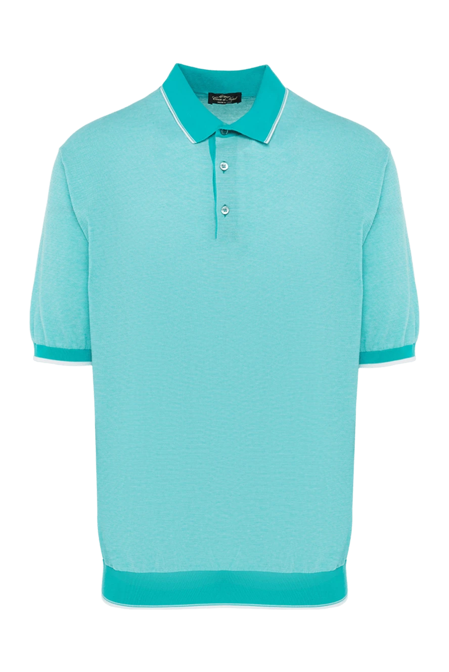 Cesare di Napoli man green cotton polo shirt for men купить с ценами и фото 134973 - photo 1