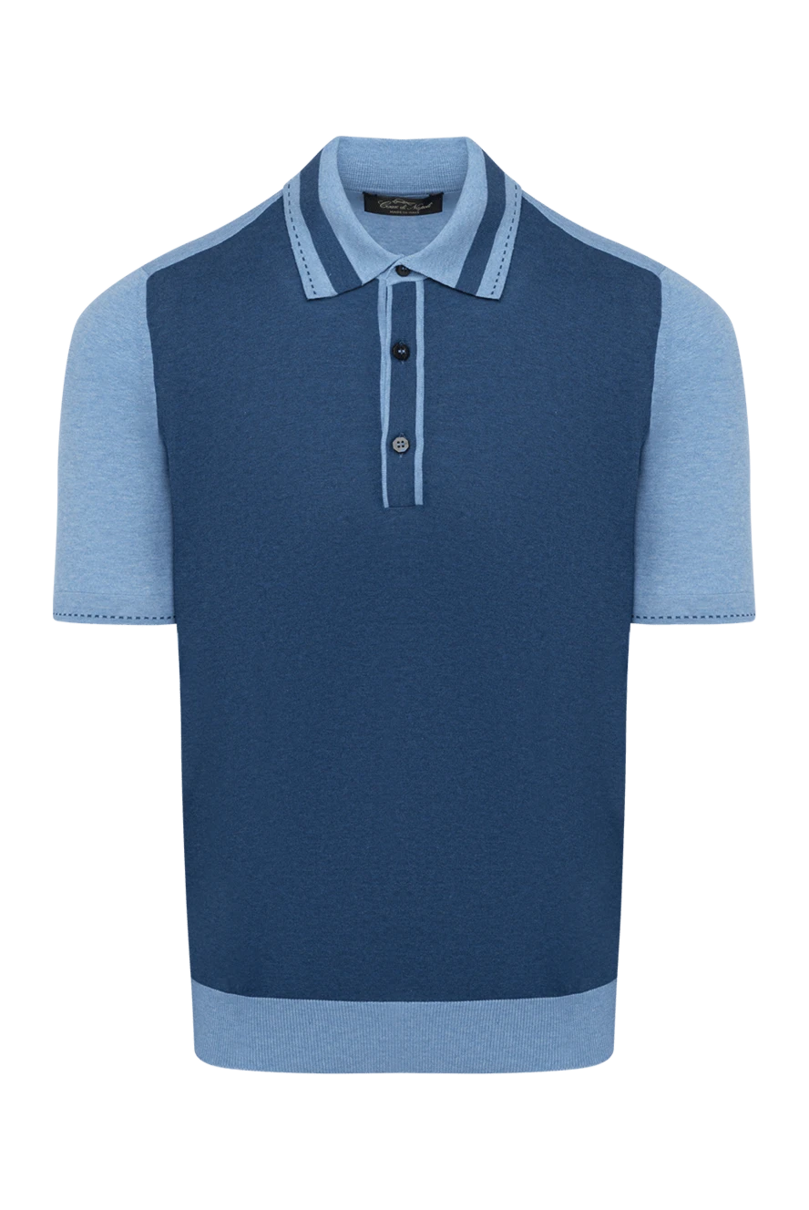 Cesare di Napoli man cotton polo blue for men купить с ценами и фото 134974 - photo 1