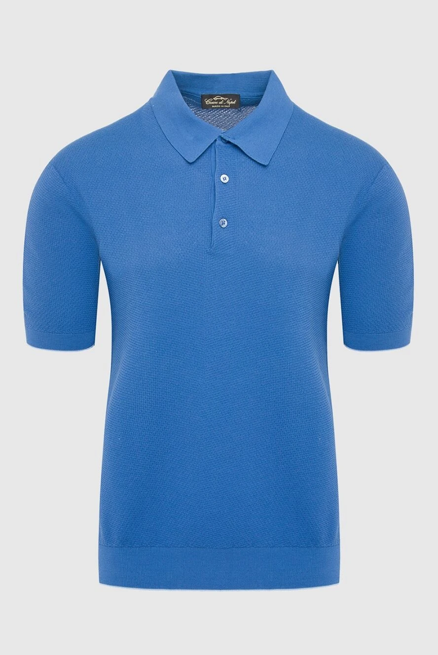 Cesare di Napoli man blue cotton polo for men купить с ценами и фото 134992 - photo 1