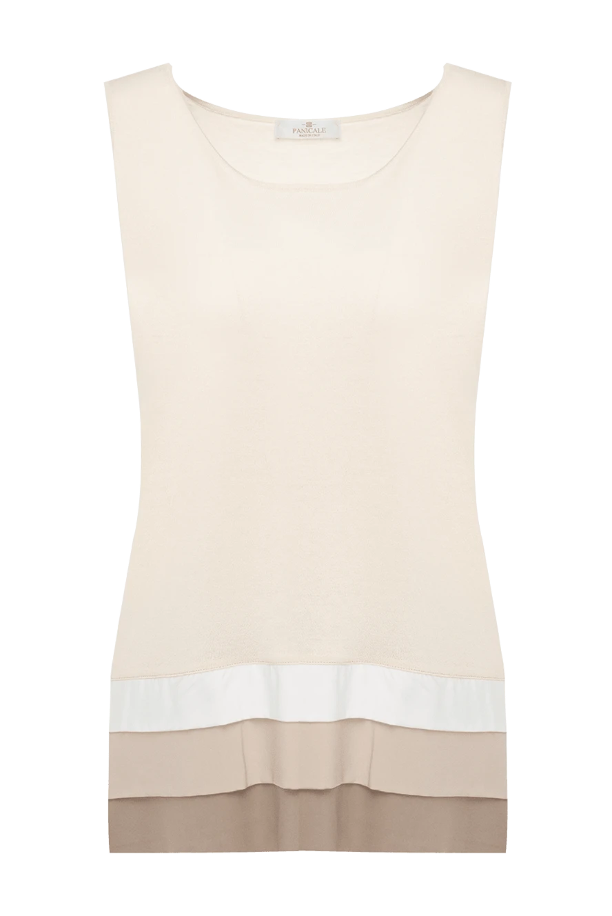 Panicale woman women's beige cotton top купить с ценами и фото 134995 - photo 1