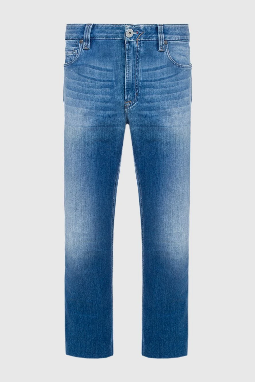 Cortigiani man blue cotton and polyamide jeans for men купить с ценами и фото 135136 - photo 1