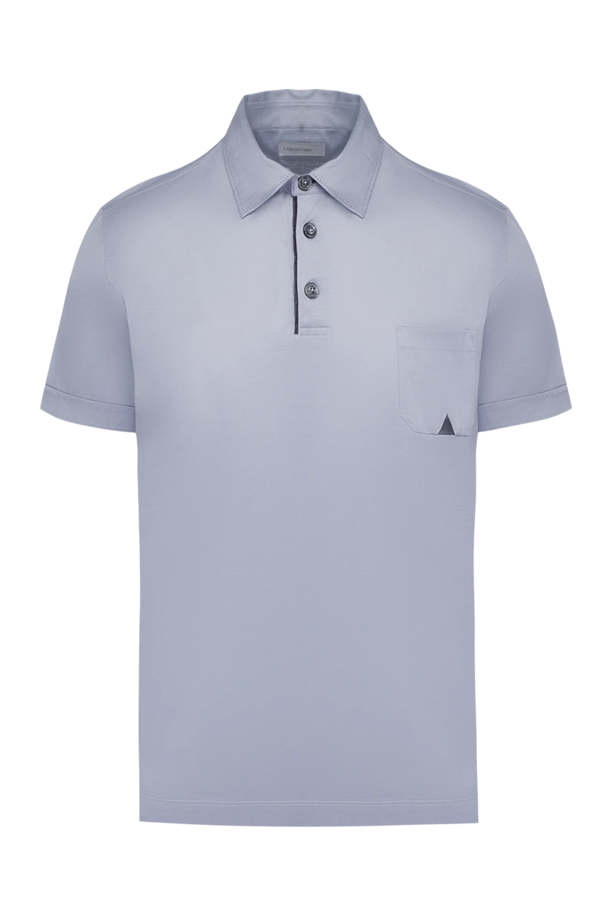 Cortigiani man blue cotton polo for men купить с ценами и фото 135158 - photo 1