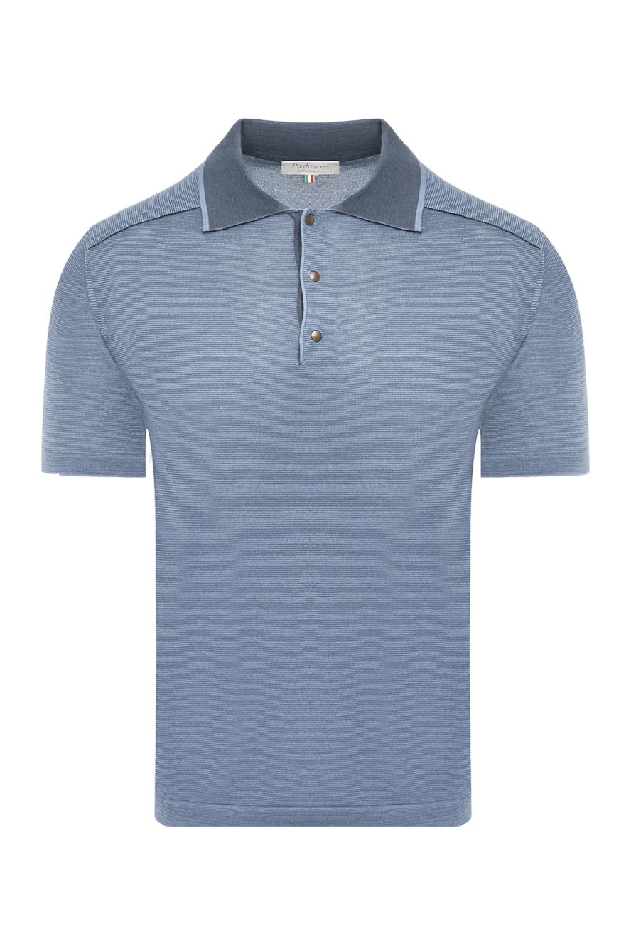 Pashmere man blue silk and linen polo for men купить с ценами и фото 135324 - photo 1